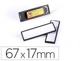 25 identificadores portanombre Durable 67x17 mm. PVC con imán y efecto lupa
